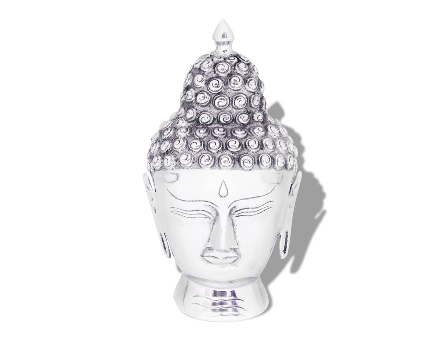 stroke heroine whether Decoratiune cap Buddha, argintiu, aluminiu